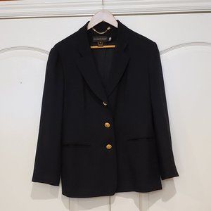 Classiques Entier Size 12 Black Blazer 100% wool